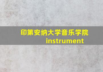 印第安纳大学音乐学院 instrument